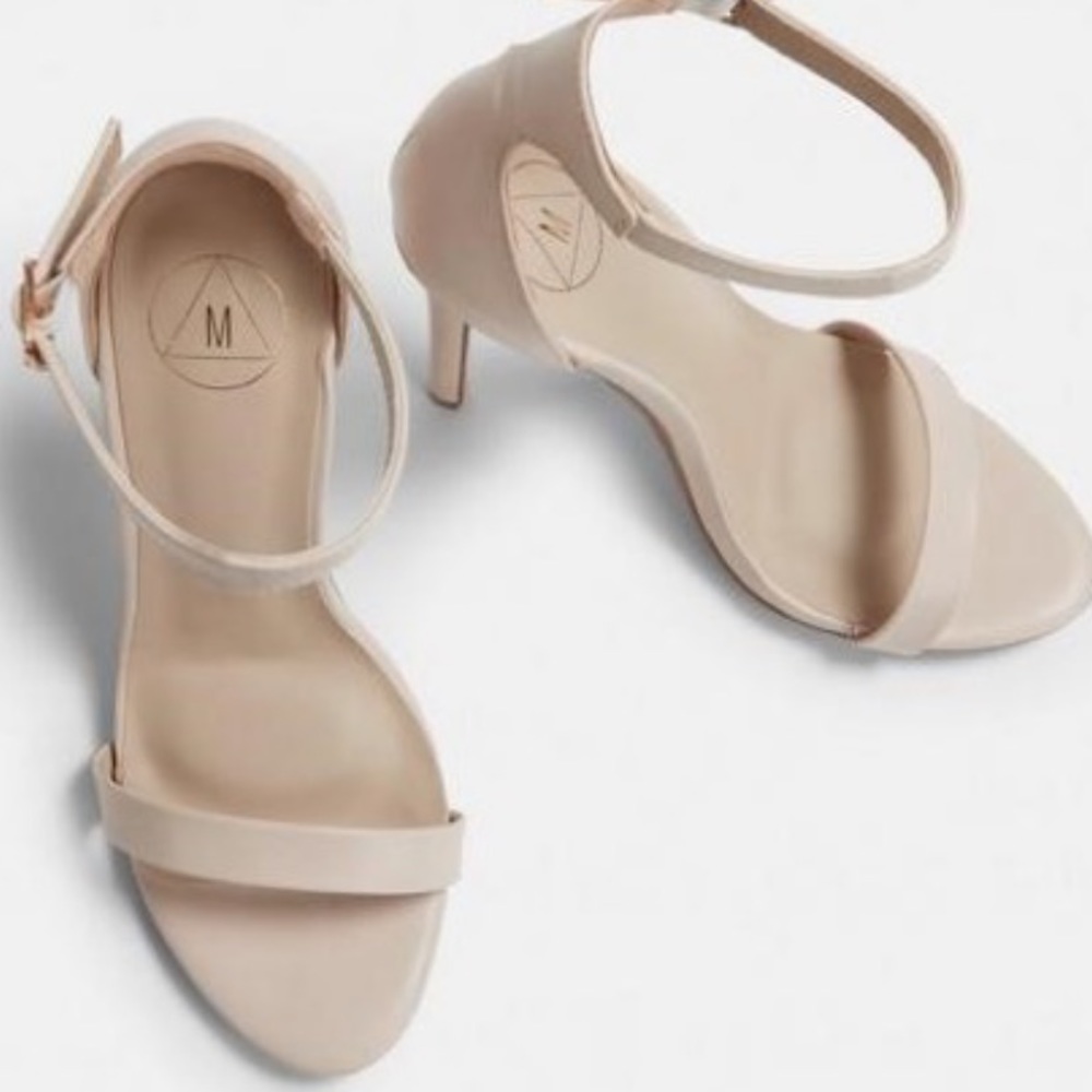 Missguided Nude Faux Leather Barely There Heels - Picture 3 of 5